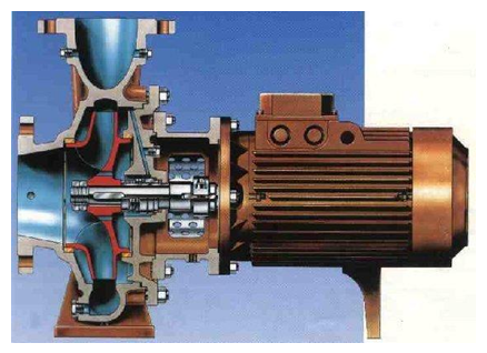 Hình 2-  Mặt cắt ngang máy bơm nước ly tâm
