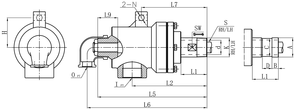  khớp nối xoay dầu nóng YJ2SG